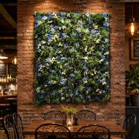 Tanaman Kain Buatan Hydrangea Biru Taman Pertama untuk Dinding Bunga Gulung Indoor, Cocok untuk Pernikahan, Gereja, Pesta, Acara, Perusahaan, Hotel