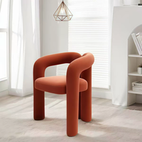 Fauteuils d'appoint de luxe en velours écologique, tissu doux, pieds épaissis, modernes, pour salon, chambre, salle à manger, bureau à domicile