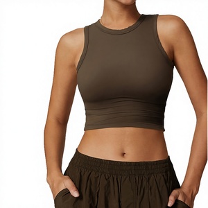 Top Corto de Punto para Mujer, Sin Mangas, Ajustado, Transpirable, Ecológico, Color Sólido, Verano, Casual, para Mujer, Todos los Colores y Tallas - Product Image 2