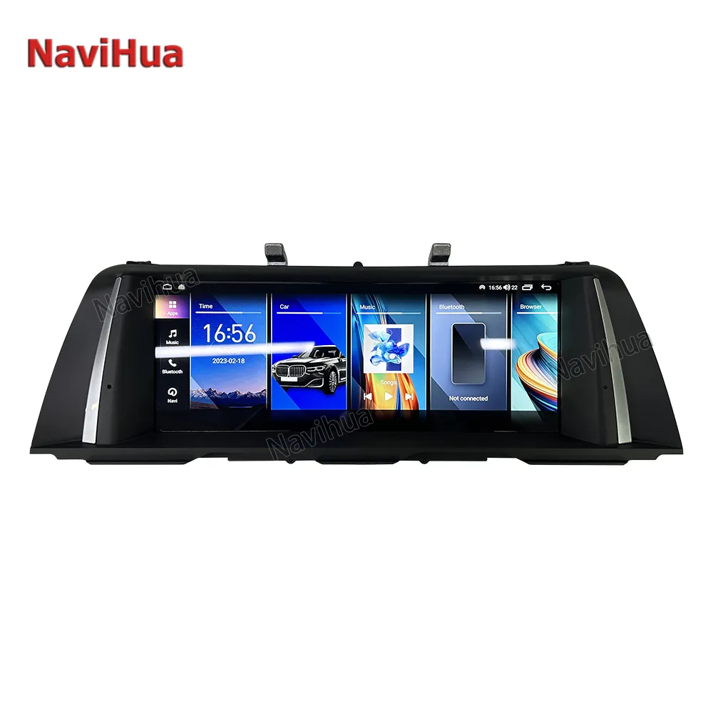NAVIHUA 안드로이드 자동차 DVD 멀티미디어 플레이어 GPS 네비게이션 자동 라디오 안드로이드 화면 BMW 5 시리즈 2005-2012 NBT 시스템 Carplay