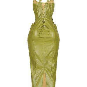 Vestido de Cuero Sintético Sexy de Moda, Estilo Nuevo, Diseño Personalizado, Vestidos Ajustados Casuales para Mujer - Product Image 6