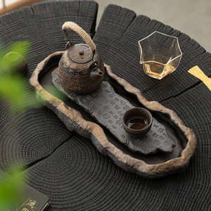 Mới hài hòa thô gốm mạ vàng ấm trà với khay hộ gia đình cổ điển trà đặt nồi khay Bộ trà - Product Image 6