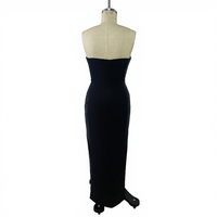 Schwarzes Sexy Schlankes Pailletten-Abendkleid Langes Partykleid Club-Nacht-Lederkleid Luxuriöse Natürliche Taille Quadratisch Antistatisch Atmungsaktiv für Winter