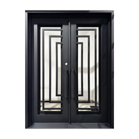 Puerta de Hierro Fundido y Puertas de Vidrio de Estilo Europeo Personalizadas para el Hogar, Entrada Resistente Antirrobo