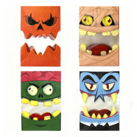 Sacs cadeaux personnalisés Halloween : Bouches de monstres, citrouilles, momies, Frankenstein, vampires – Sacs à friandises en PE pour emballages de fêtes