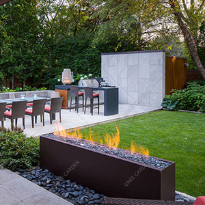 Table de feu extérieur à gaz en acier corten à faible fumée - Product Image 3