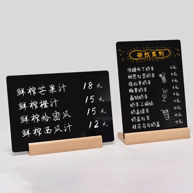Wood Small Chalkboard Sign with Stand Wooden Clipboard Menu Holder for Tabletop Decorations