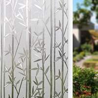 Film adhésif statique en PVC anti-explosion, motif floral 3D, protection UV moderne pour porte de salle de bain d'appartement