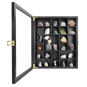 Großhandel Verstellbare Holz-Vitrine für Mineralien, Fossilien, Blumen und Geologie-Geschenke - Klassischer/Moderner Stil für Erwachsene und Kinder - Product Image 2