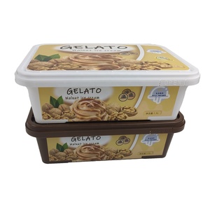 Boîte à glaces de 1500ml avec couvercle blanc gris Confiture de biscuits crème glacée conteneur d'emballage boîte IML 1.5Ltr vente d'usine - Product Image 1