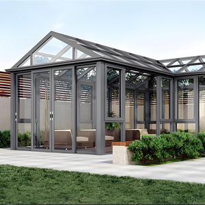 Véranda en aluminium robuste avec verre résistant aux ouragans, insonorisée, avec portes pliantes, pour villa, espace privé. - Product Image 6