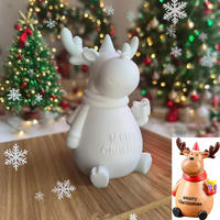 Nouveauté en stock, article cadeau, cadeau de Noël pour enfants, jouet éducatif, cerfs de Noël blancs incassables pour enfants, peinture DIY