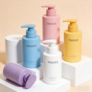 Bouteilles de pompe en plastique recyclables à épaule plate de 300 ml et 500 ml, personnalisées, simples, pour shampoing et sérum de soin de la peau - Product Image 2