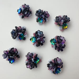 Chaussures perlées tissées à la main noires étuis de téléphone décoratifs accessoires de bricolage vêtements matériaux de fleurs décoratives - Product Image 2