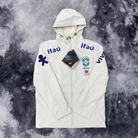 Blouson matelassé de football avec logo Brésil pour hommes et femmes, style trench-coat fin à capuche, inspiré de Barcelone et Chelsea