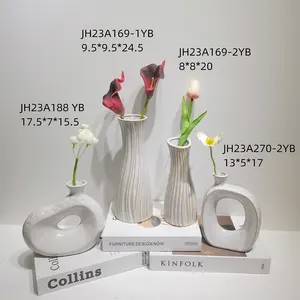 Heim Wohnzimmer Dekoration nordische Vase kreisförmig hohl Keramik Donuts Blumentopf