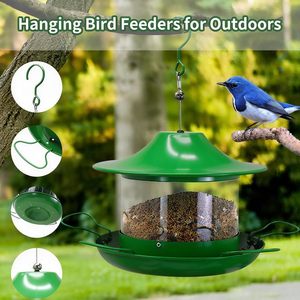 Mangeoire à oiseaux Oniya Green grande capacité, résistante aux intempéries, avec tuyau de drainage en PVC, anti-fourmis, suspendue, pour la décoration du jardin - Product Image 4