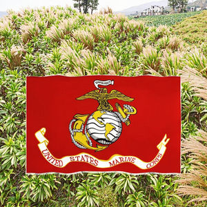 Drapeau USMC (Corps des Marines des États-Unis) en polyester 3x5, sérigraphié, écologique, en stock chez FTS – Vente en gros - Product Image 1