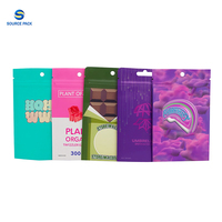 Sachets Mylar personnalisés en aluminium scellés sur 3 côtés, anti-odeur, avec fermeture éclair, pour bonbons gélifiés (3,5g, 7g, 14g, 28g)