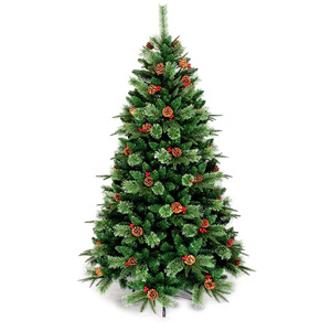 <span class=keywords><strong>Sapin</strong></span> de Noël décoratif haute densité de <span class=keywords><strong>120</strong></span> <span class=keywords><strong>cm</strong></span> avec aiguilles de pin PE à pointe effilée, cônes de pin et baies rouges mélangés - Product Image 2