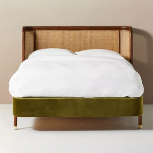 <span class=keywords><strong>Cama</strong></span> de madera maciza de alta calidad, estilo nórdico minimalista, tejida, doble, grande, para dormitorio de villa, hecha de madera. - Product Image 2