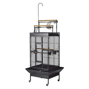 Vente en gros de <span class=keywords><strong>cage</strong></span> à oiseaux de luxe en métal noir à 4 roues, perroquet, ara canari, <span class=keywords><strong>perruche</strong></span>, <span class=keywords><strong>perruche</strong></span>, animal de compagnie - Product Image 2