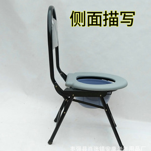 Manufacturer supplies high-backed toilet chairs, <b>foldable</b> <b>plastic</b> seat models for the elderly. - Product Image 5