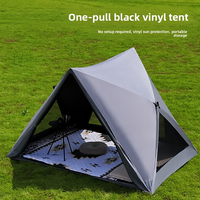 Tente de plage triangulaire automatique anti-UV portable pour camping extérieur, en tissu Oxford avec bâtons en fibre de verre, pour 3-4 personnes