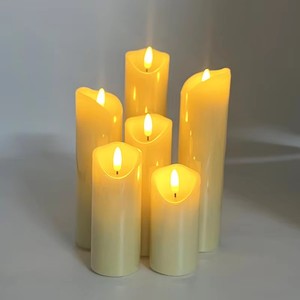 شمعة <span class=keywords><strong>LED</strong></span> تعمل بالبطارية مع وظيفة التحكم عن بعد، مصنوعة من شمع البارافين، مناسبة للأعراس وأعياد الميلاد والكريسماس وديكور المنزل - Product Image 1