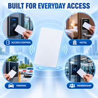 Carte intelligente NFC RFID 13,56 MHz personnalisée avec logo imprimé, en PVC CR80, avec encodage des données de la puce pour l'accès aux hôtels, les cartes de membre et les paiements.