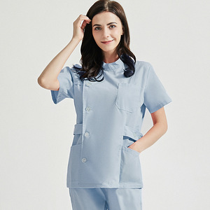 Haute femmes infirmières taille à la mode ajusté Plus manchon d'allaitement gommages tissé uniformes ensembles en gros infirmière gommages - Product Image 5