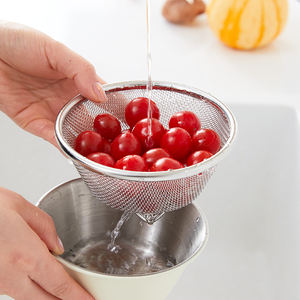 Roestvrijstalen Vergiet Voedsel Zeef Kom Rijstwas Mengbak Vaatwasser Veilige Oven Veilige Bessenmanden Thuisgebruik - Product Image 3