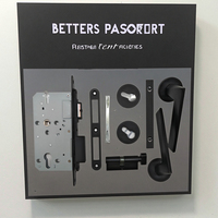 Serrure de porte à mortaise de sécurité YIGE YG-8530 en acier inoxydable noir, avec loquet magnétique et poignée pour portes en bois – Vente directe usine