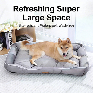 เตียงสุนัขทรงสี่เหลี่ยมผ้า Oxford ระบายความร้อน สไตล์มินิมอล ทนทานต่อการฉีกขาด กันน้ำ กันกัด ลดราคาพิเศษทุกฤดู - Product Image 2