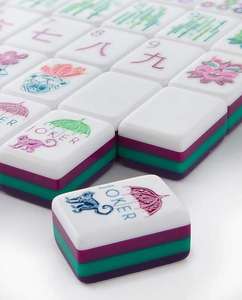 Expédition Rapide Vente en Gros Tuiles de Mahjong en Acrylique Colorées de Luxe Écologiques Pliables 160 Pièces Jeu de Société Américain <span class=keywords><strong>Ludo</strong></span> Jeu d'Intérieur - Product Image 4