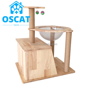 Productos veterinarios OSCAT, rascador para gatos <span class=keywords><strong>de</strong></span> madera maciza <span class=keywords><strong>de</strong></span> gama alta, rascador y juguetes para gatos <span class=keywords><strong>de</strong></span> sisal bonitos y divertidos para gatos <span class=keywords><strong>de</strong></span> interior - Product Image 4
