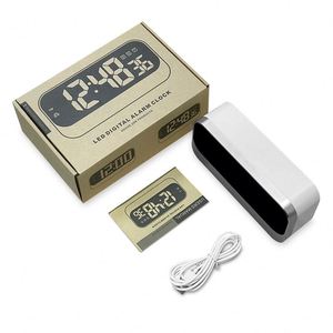 LED Mirror Digital Alarm <b>Clock</b> Kids Multi-Functional Night Light Silent Quartz Seconds Display Modern Desk <b>Table</b> Electronic - Product Image 5