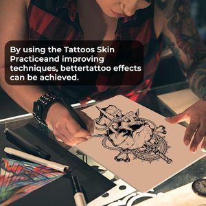 Da tập luyện xăm hình chuyên nghiệp, thương hiệu FANCY, dày 3mm, kích thước 8 x 6 inch, gói 10 miếng, đóng gói riêng lẻ, dụng cụ tập luyện trang điểm bán vĩnh viễn - Product Image 6