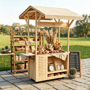 Manufacturer Wholesale Original Wooden Style Wooden <b>Stall</b> Outdoor Wooden Mobile <b>Market</b> <b>Stall</b> <b>Display</b> <b>Stand</b> - Product Image 5