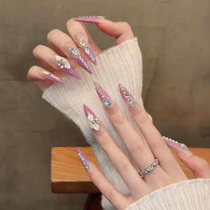 <span class=keywords><strong>Uñas</strong></span> de prensa de Gel pintadas a mano de alta calidad, 10 Uds., hermoso diseño cuadrado de lujo, <span class=keywords><strong>uñas</strong></span> <span class=keywords><strong>acrílicas</strong></span> de prensa de alta calidad <span class=keywords><strong>para</strong></span> dedos - Product Image 4