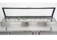 Table de préparation réfrigérée pour pizzas et sandwichs, comptoir commercial, réfrigérateur à salades, équipement de réfrigération pour salades - Vente directe usine
