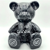 Ours en peluche moderne créatif en résine Sculpture seau à peinture haute qualité décoration de la maison personnage de dessin animé Pop Art Statues de luxe