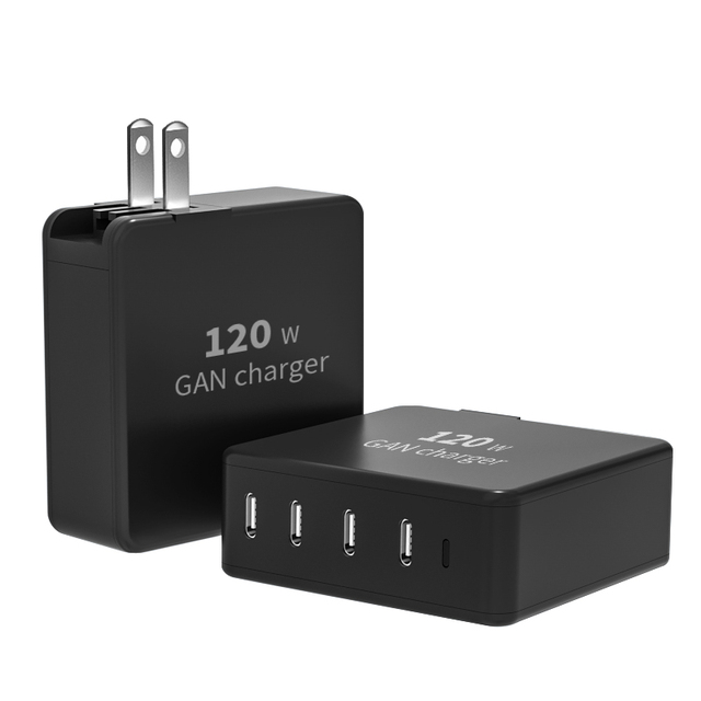 New PD 120W GaN Charger 4 TYPE-C Ports Fast Charging Adapter PPS 3.3V-21V/5A 105W Cell Phone Travel Home Wall Charger