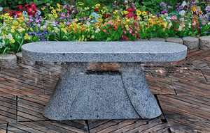 Banco <span class=keywords><strong>de</strong></span> jardín moderno <span class=keywords><strong>de</strong></span> granito sin respaldo al por mayor, duradero para jardín y parque - Product Image 2