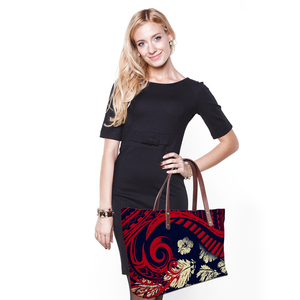 Dompet kustom baru dan tas tangan wanita mewah Tuning Tribal merah tato dicetak tas Polinesia tas Tote bahu dompet yang cocok - Product Image 5