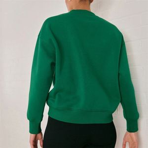 Jersey de algodón de tacto suave de peso pesado personalizado de alta calidad para mujer, Sudadera de cuello redondo, parte delantera para ropa informal de otoño - Product Image 3