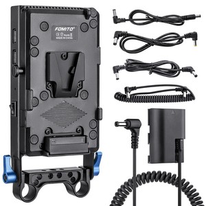 FOMITO LP-E6 แผ่นแบตเตอรี่ระบบจ่ายไฟแบบ V-Mount สำหรับกล้อง EOS R 5D3 5D4 R5 80D 90D - Product Image 1