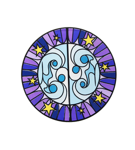 Customizable Stained Glass Art Divination Style Starry Sky Patterns Glass <b>Coaster</b> 10cm 4mm Thick <b>Heat</b> Resistant Hot Drink Mat - Product Image 1