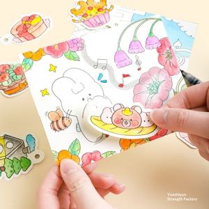 <span class=keywords><strong>Livre</strong></span> de coloriage portable pour enfants, peinture à l'aquarelle, pour nourrissons et tout-petits (0-3 ans), peintures autonome, dessin et gribouillage - Product Image 1