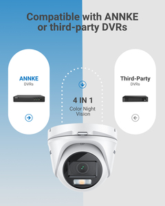 ANNKE 2MP for Home and Business Surveillance TVI Security <b>Camera</b> Smart Dual Light Microphone 2.8mm Lens CCTV Analog <b>Camera</b> - Product Image 4